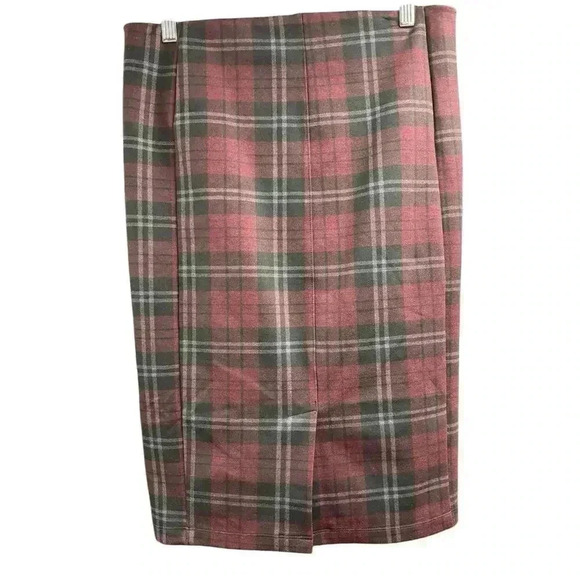 Liverpool Maggie Plaid Slip On Pencil Skirt Size 10 - Picture 5 of 9